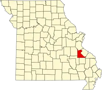 Locatie van St. Francois County in Missouri