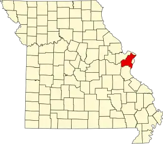 Locatie van St. Louis County in Missouri