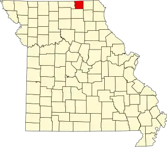 Locatie van Schuyler County in Missouri