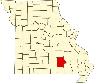 Locatie van Shannon County in Missouri