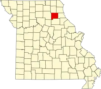 Locatie van Shelby County in Missouri