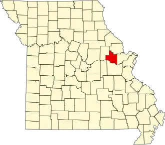 Locatie van Warren County in Missouri