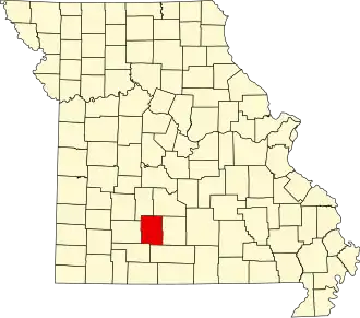 Locatie van Webster County in Missouri