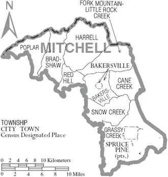 Kaart van Mitchell County