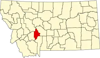 Locatie van Broadwater County in Montana