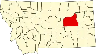 Locatie van Garfield County in Montana