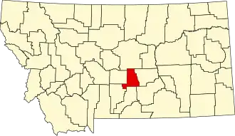 Locatie van Golden Valley County in Montana