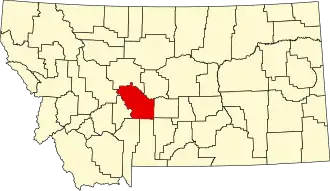 Locatie van Meagher County in Montana