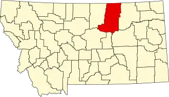 Locatie van Phillips County in Montana