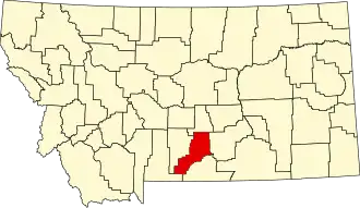 Locatie van Stillwater County in Montana