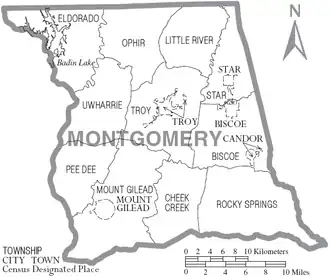Kaart van Montgomery County