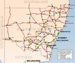 Het wegennet van New South Wales