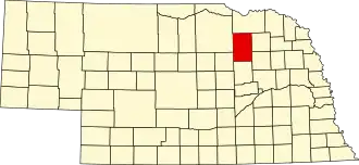 Locatie van Antelope County in Nebraska