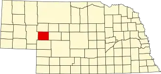 Locatie van Arthur County in Nebraska