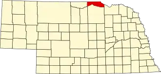 Locatie van Boyd County in Nebraska