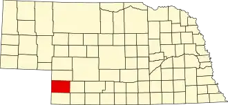 Locatie van Chase County in Nebraska