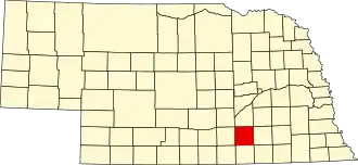 Locatie van Clay County in Nebraska