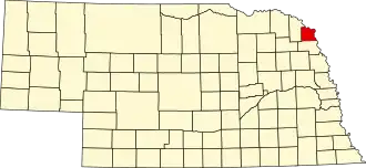 Locatie van Dakota County in Nebraska