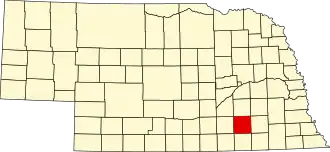 Locatie van Fillmore County in Nebraska