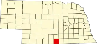 Locatie van Franklin County in Nebraska