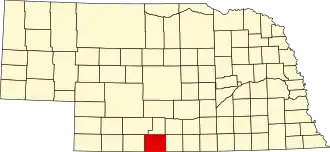Locatie van Furnas County in Nebraska