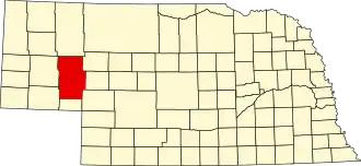 Locatie van Garden County in Nebraska