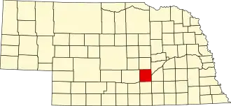 Locatie van Hall County in Nebraska
