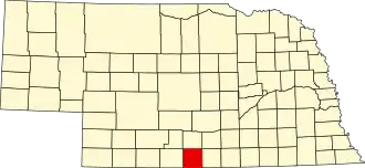 Locatie van Harlan County in Nebraska
