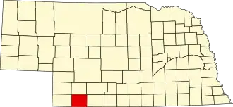 Locatie van Hitchcock County in Nebraska