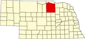 Locatie van Holt County in Nebraska