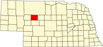 Locatie van Hooker County in Nebraska