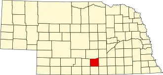 Locatie van Kearney County in Nebraska