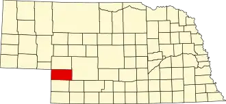 Locatie van Perkins County in Nebraska