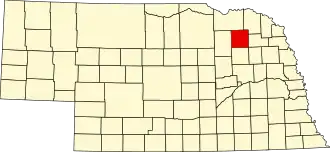 Locatie van Pierce County in Nebraska