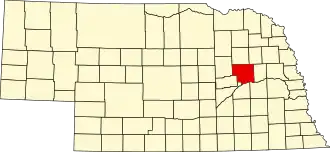 Locatie van Platte County in Nebraska