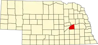 Locatie van Polk County in Nebraska