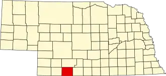 Locatie van Red Willow County in Nebraska
