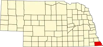 Locatie van Richardson County in Nebraska