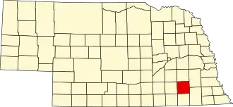 Locatie van Saline County in Nebraska