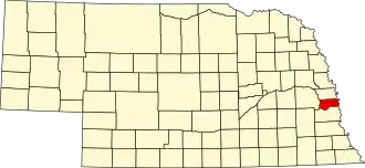 Locatie van Sarpy County in Nebraska