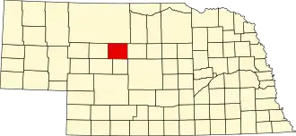 Locatie van Thomas County in Nebraska