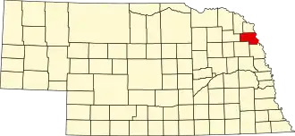 Locatie van Thurston County in Nebraska