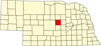 Locatie van Valley County in Nebraska