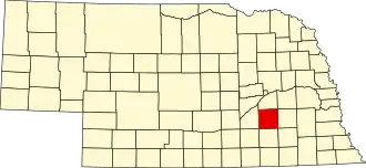 Locatie van York County in Nebraska