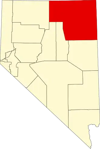 Locatie van Elko County in Nevada