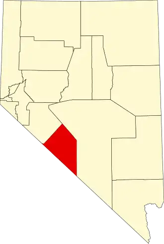 Locatie van Esmeralda County in Nevada