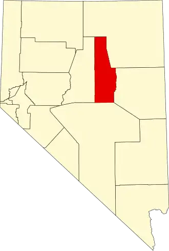 Locatie van Eureka County in Nevada
