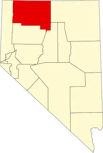 Locatie van Humboldt County in Nevada