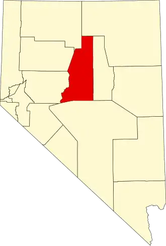 Locatie van Lander County in Nevada