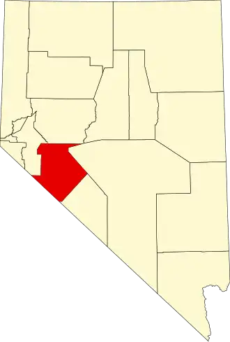 Locatie van Mineral County in Nevada